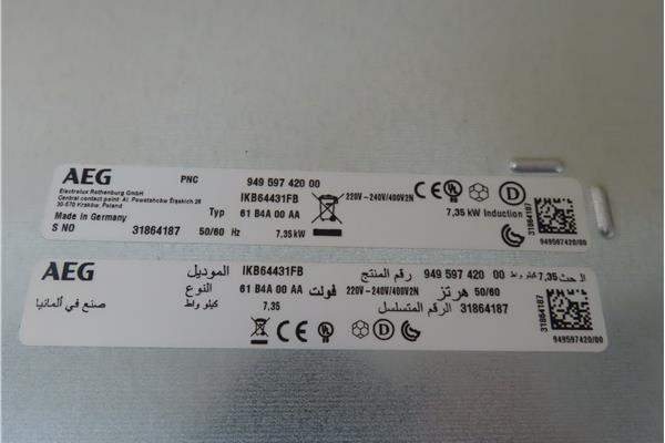 Outlet Inductiekookplaat AEG IKB64431FB