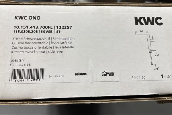 Outlet ééngreepsmengkraan edelstaal Franke KWC ONO 802353